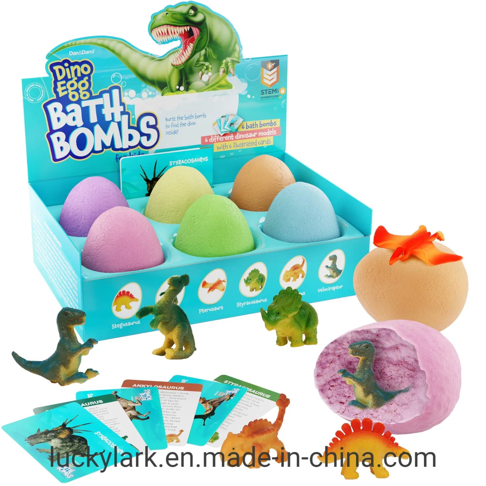 Dinosaur Mini Toys for Kids Shower Playmate OEM Multiple Flavors Organic Bath Salt Bomb Gifts Set Donut Bathbomb for Kid