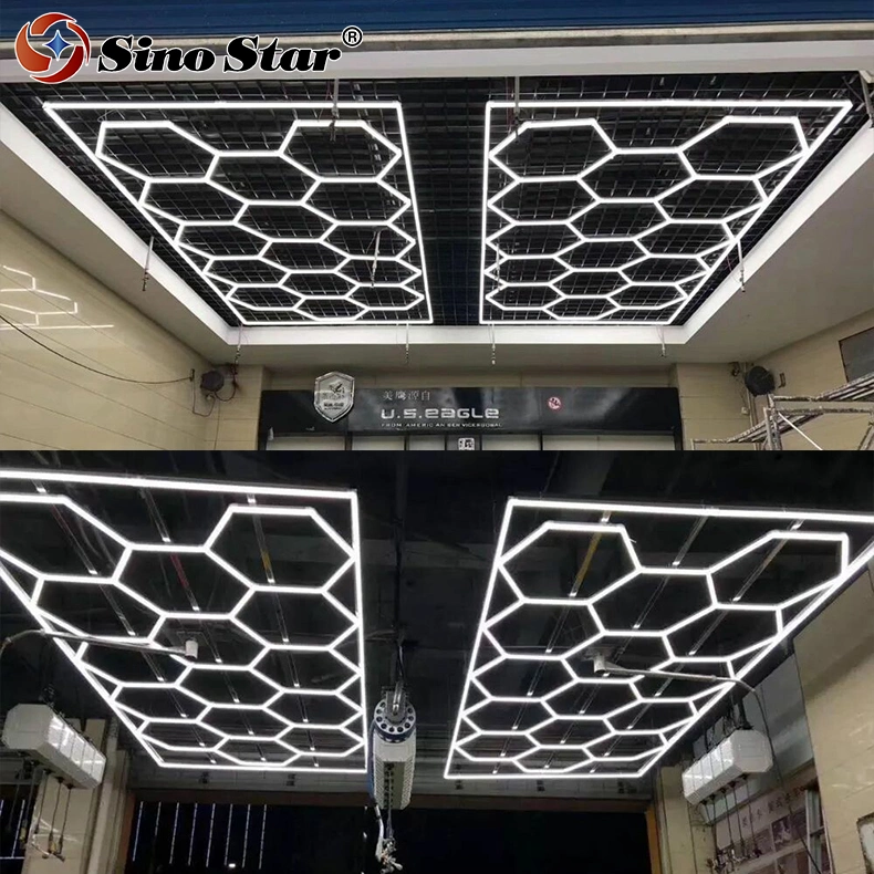 Factory Direct Ceiling LED Multi-Rectangular Tubular Honeycomb Lamp Car Repair Maintenance Shop Station Lamp 2.4*4.8m