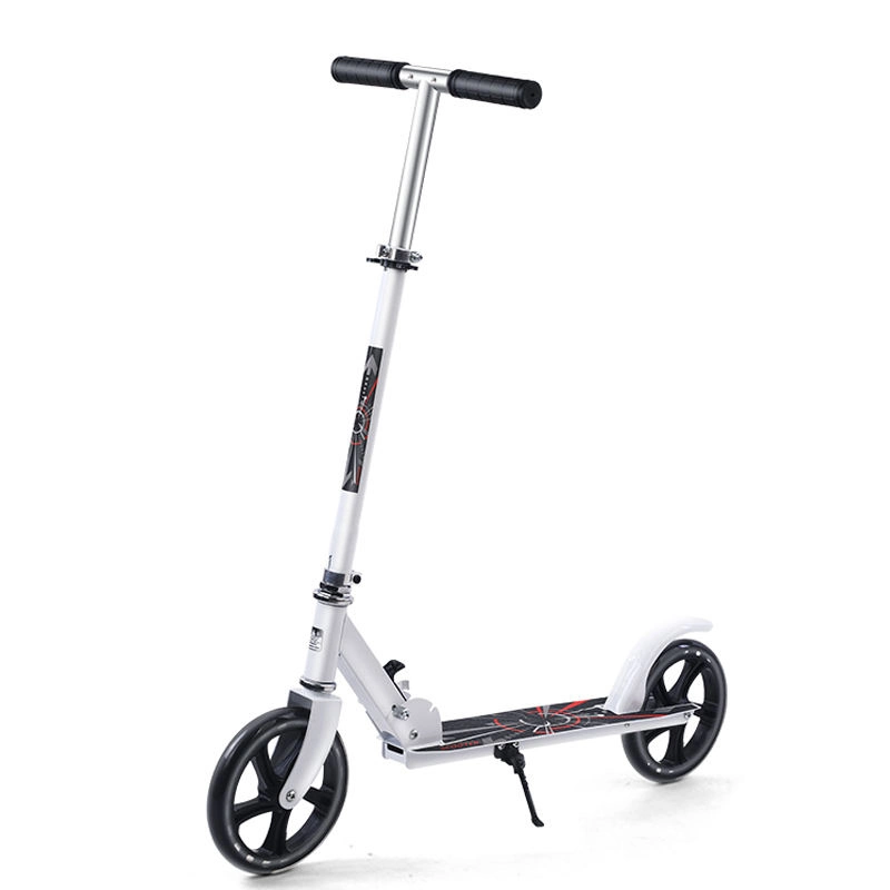 Plegable más duradera de goma dos PU 200mm de aluminio Ruedas grandes para adultos pie Kick Scooters para adultos y niños adolescentes