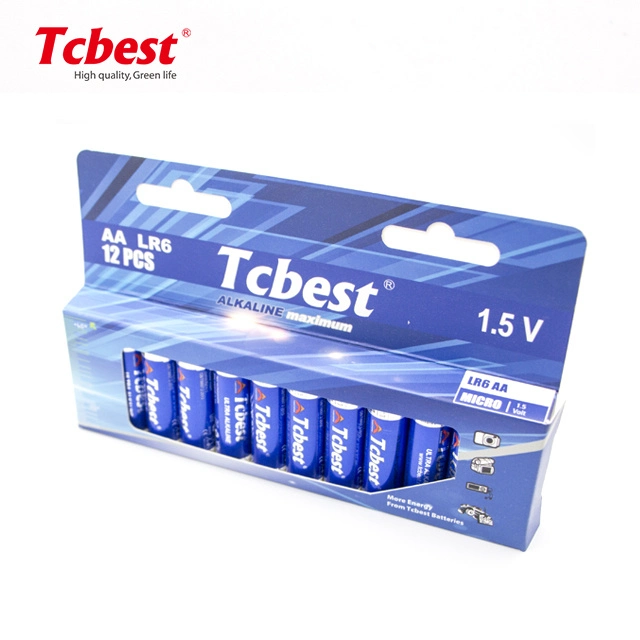 Factory Tcbest Directly Supply 1.5V Lr6 AA for Toys/Power Tools/Home Appliances/Radio OEM Zinc Manganese Primary Super Dry Cell Alkaline Battery