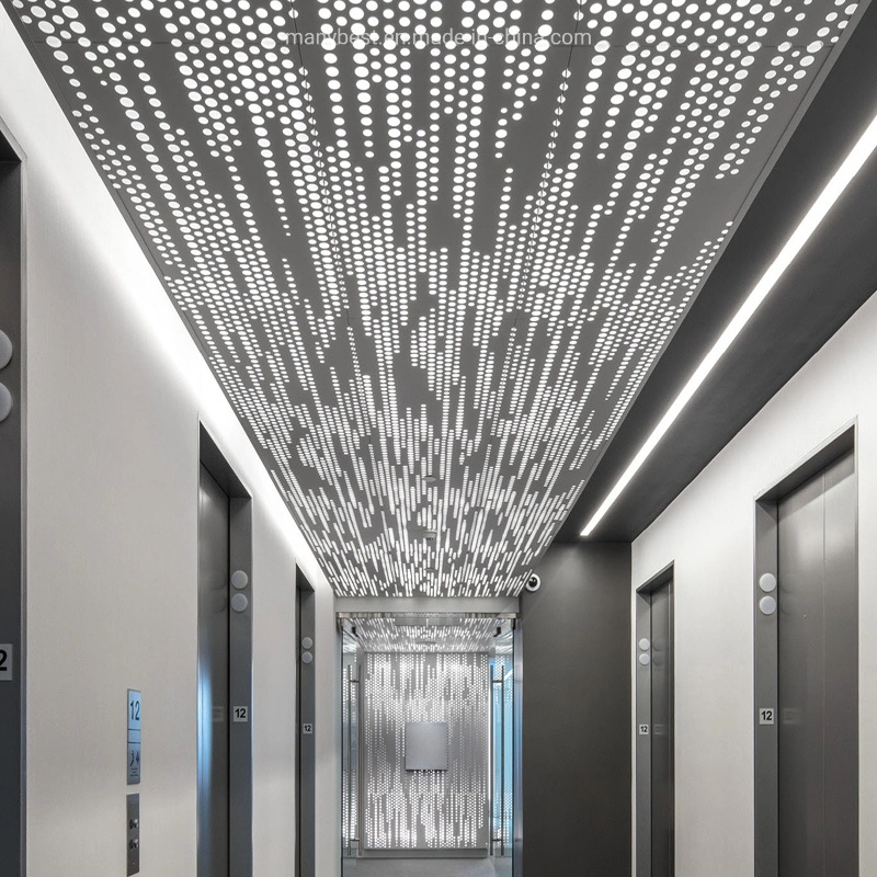 Punching Customized Perforated Aluminum Decorative Ceiling Panels with LED Light Backer