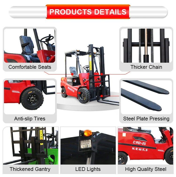 Nice Parts Manual 4 Wheel Lift 3.5 Ton Diesel Side Loader Powered Counterbalance Small Mini Electric Battery Hydraulic Pallet Forklift