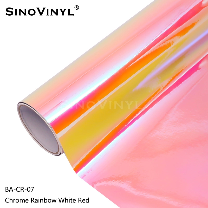 SINOVINYL 12x12" Folha de Filme de PVC Colorido Arco-Íris Super Brilhante Fosco Cromado para Artesanato DIY Cricut, Folhas de Vinil de Corte Permanente para Cricut.