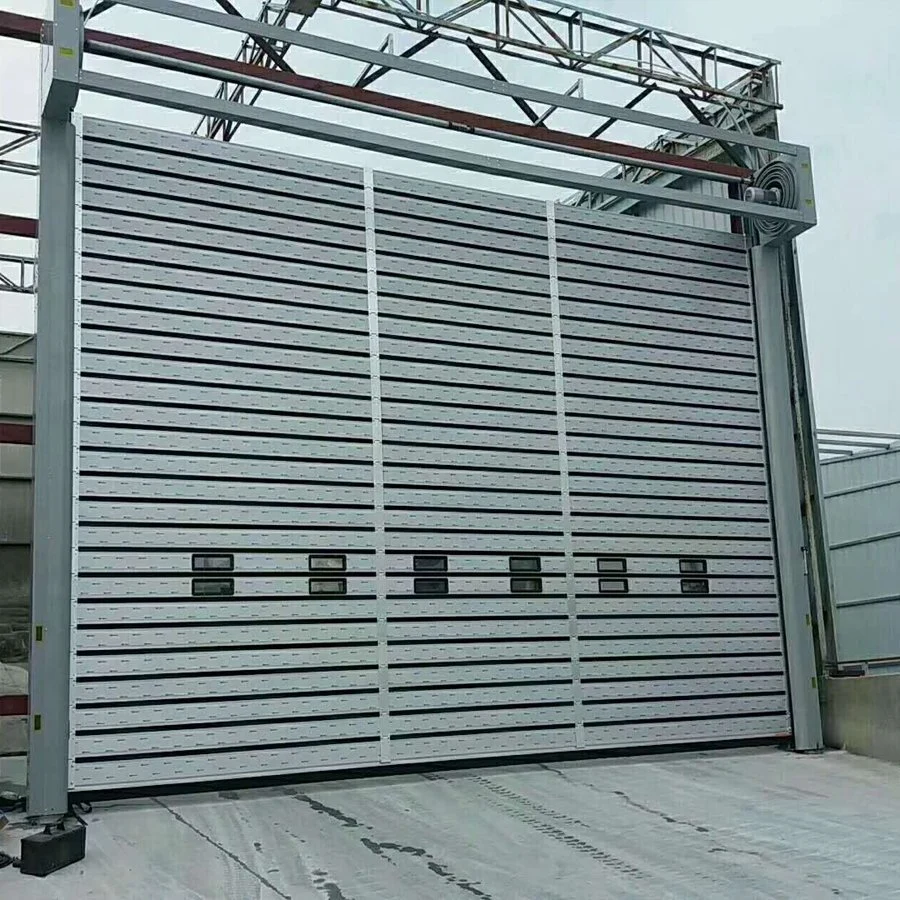 Porte de sécurité à enroulement rapide en aluminium automatique de porte à grande vitesse industrielle.