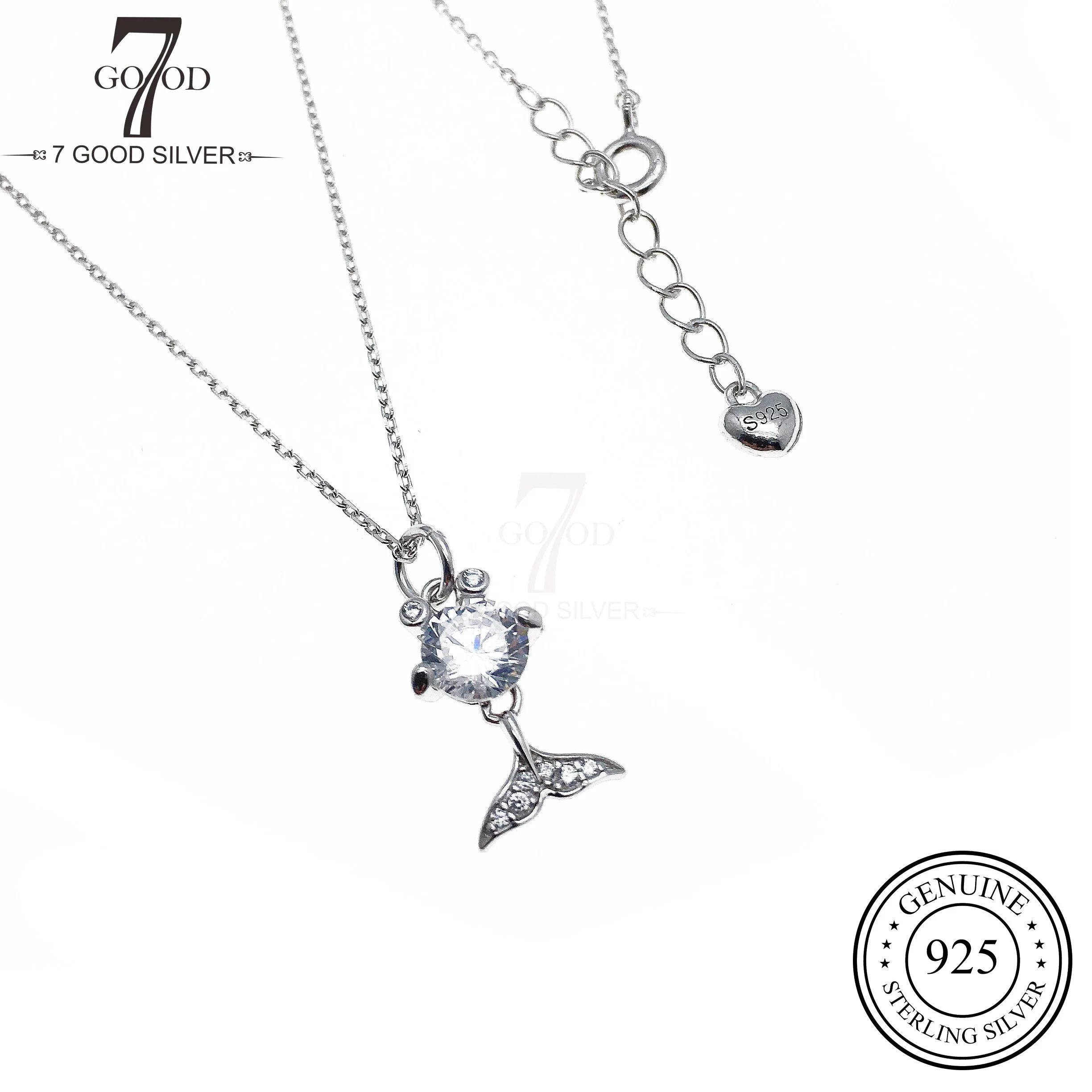 OEM Custom Fashion 925 Bijoux en argent collier avec poisson doré de charme