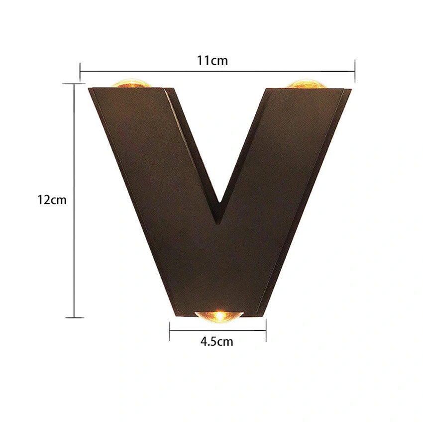 Controlador de aluminio resistente al agua 3W la letra V forma de lámpara LED de luz de pared luces interiores de la pared