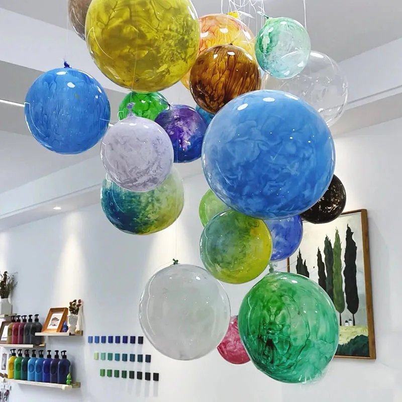 Custom 18 Inch Creative Acrylic Dye Transparent Bobo Balloon Decoration Shopping Mall Dress up Production Balloon