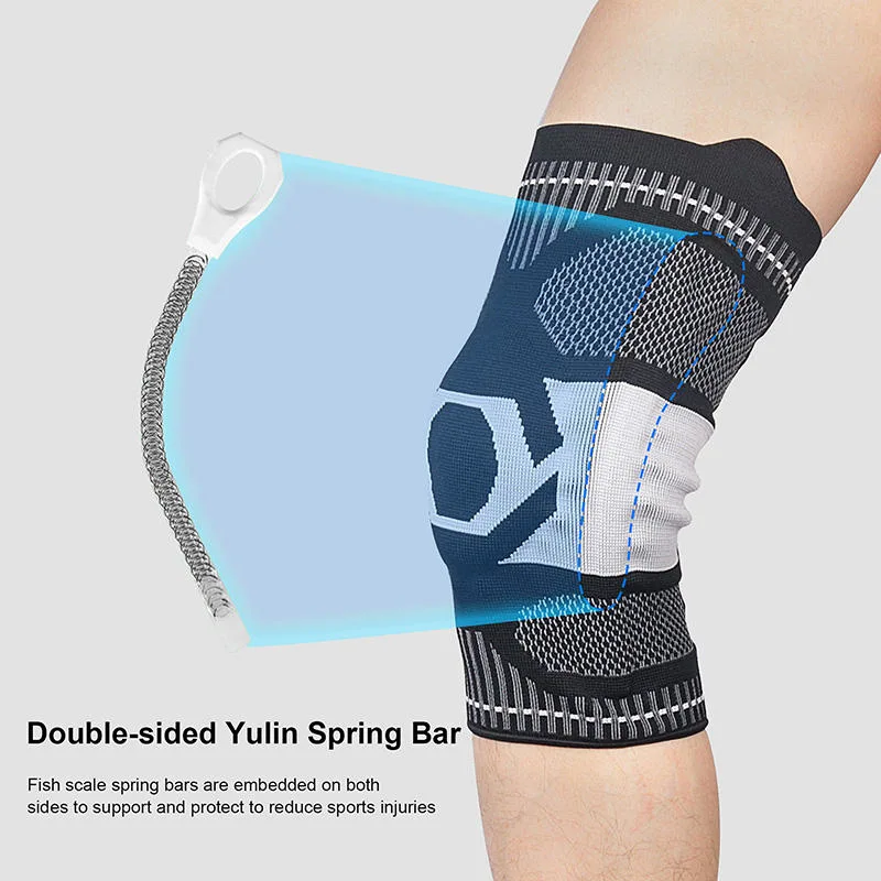 Professional Spring Silicone Knee Brace Protector Compression Sleeve