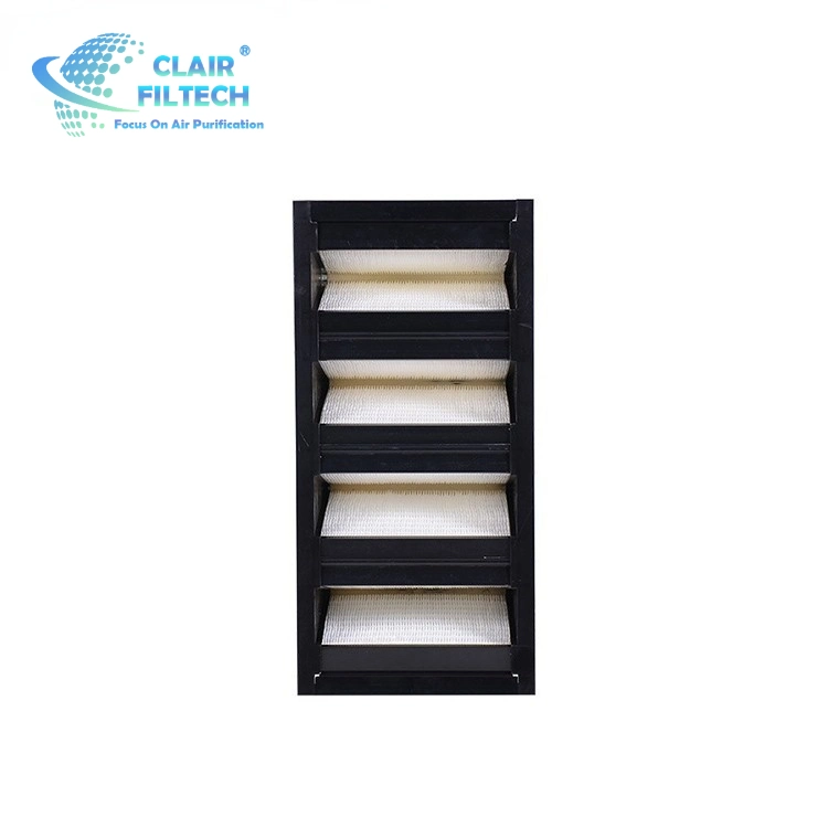 Air Flow High quality/High cost performance  Fiberglass Industry Ultra High Efficiency W Type Air Purifier Bank V Cell HEPA Air Filter