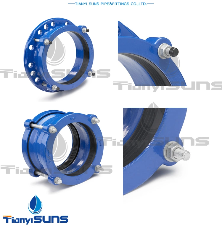 ISO2531 Ductile Cast Iron Pipe Fittings Fusion Bonded Epoxy Wide Range Flange Adaptor