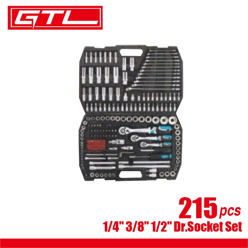 Wheel Wrench Sleeve Bit Combination Tool Kit 215PCS 1/4", 3/8", 1/2" Dr. Socket Set (48160019)