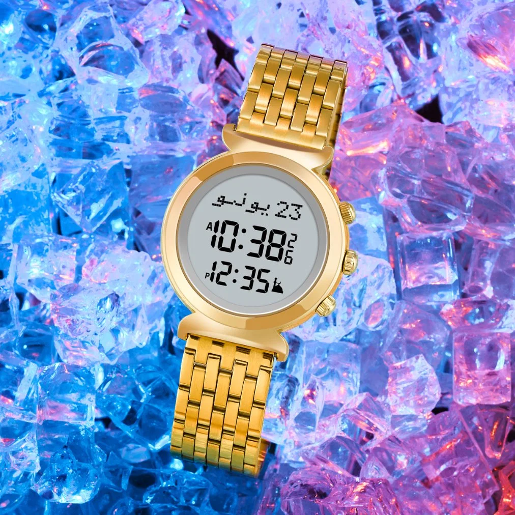 Montre de prière numérique pour femmes avec alarme Adan Athan, montre de mosquée islamique Azan.