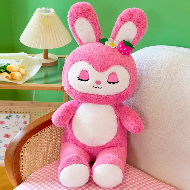 Wholesale/Supplier Customization Girl Birthday Gift Cute Strawberry Rabbit Sitting Plush Toy