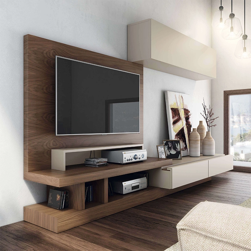 Braun Holz Metall TV-Standmöbel Industrial Style TV-Schrank Mit Metallrahmen für Wohnzimmermöbel