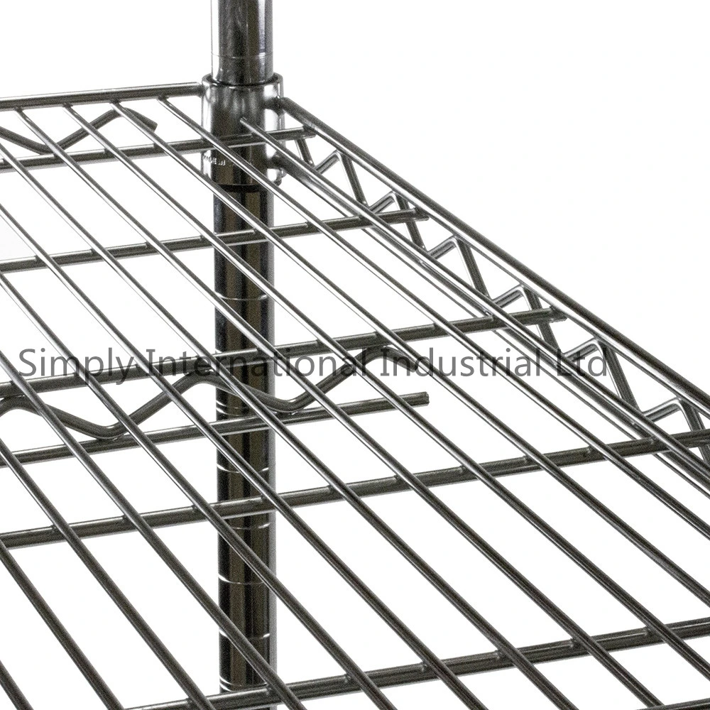 Durable Industrial Metal Steel Chrome Shelving, Garage Warehouse Storage Rack Shelving with Wheel