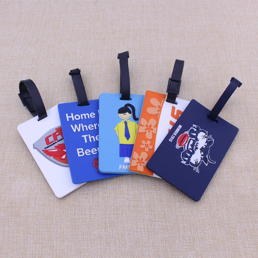 2015 Custom PU Leather Luggage Tags with Embossed Logo