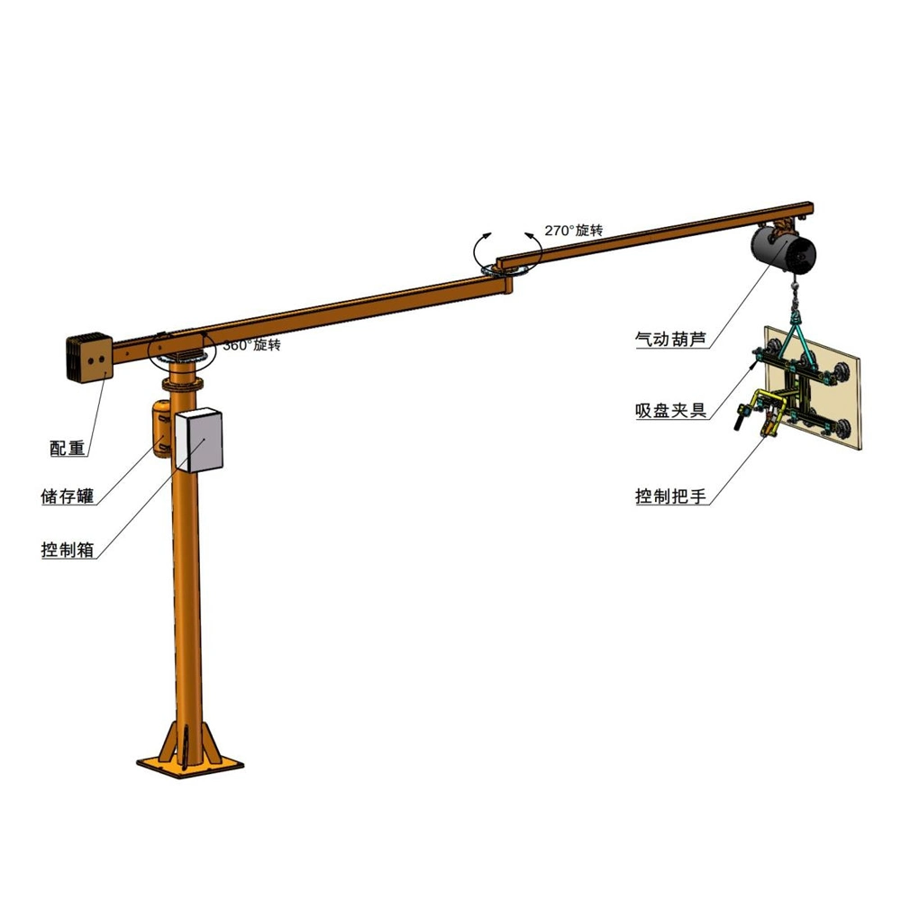 Material Robot Arm Folding Arm Jib Crane 100kg Intelligent Hoist Automatic Flexible Operation