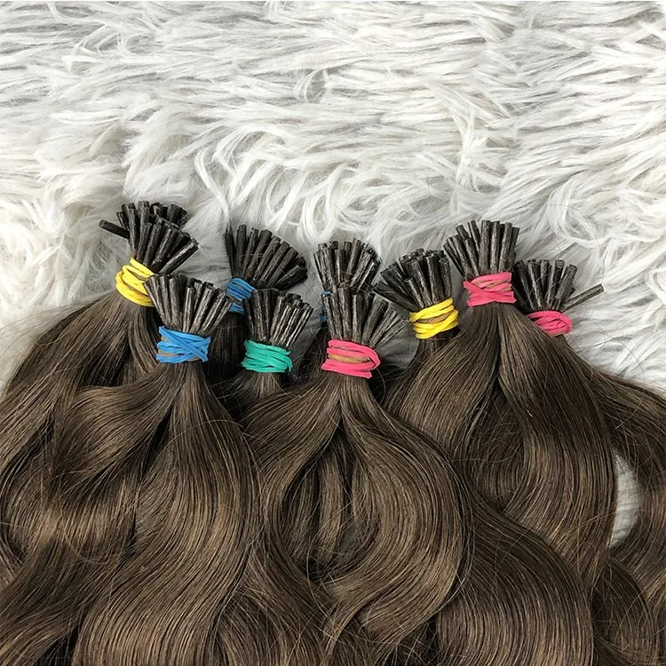 Keratin I Tip Human Hair Extensions Large Stock Raw I Tip Hair Extension