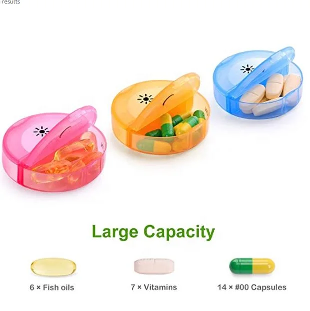 Marque plastique pratique 7 Daily Pocket case plastique Round Pill Boîte