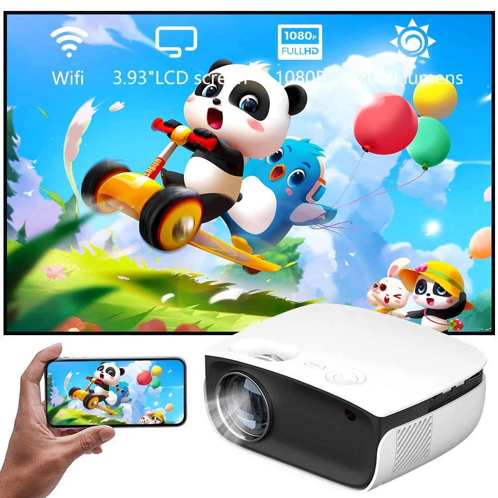 T50 Mini Mobile HD Projector 4K Portable Android 11.0 Home Theater Interactive Floor Projector DLP Proyector Pocket High Lumens Wireless Smart Projectors