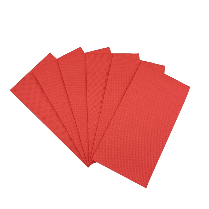 2ply 16GSM 100% Virgin 40 * 40cm GT Fold gestepptes rotes Papier Serviette Für Abendessen