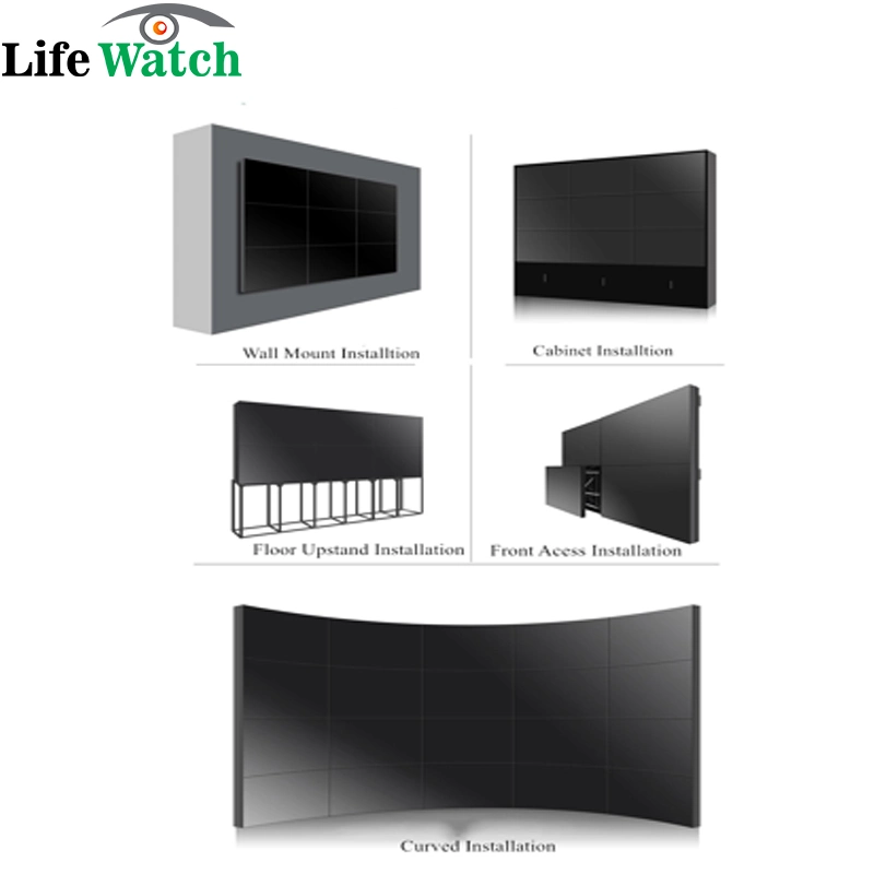 شاشة LCD مقاس 55 بوصة مقاس 2 × 2 3 × 4 3 × 5 مقاس 0,88 مم بتقنية الإضاءة فائقة السطوع (NIT) مقاس 700 بوصة رشاشات الفيديو عن مركز القيادة التابع لمكتب الحكومة