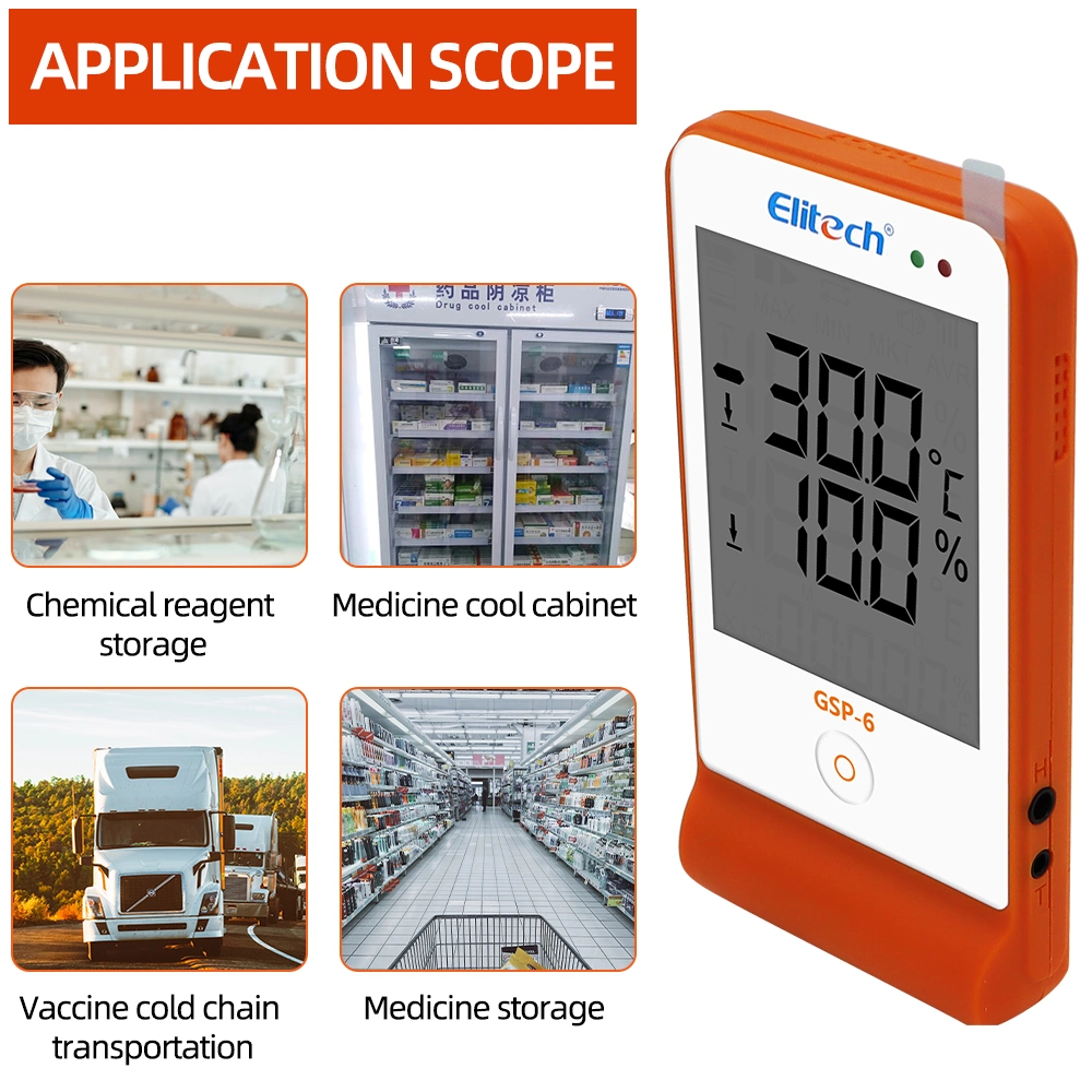 Elitech Gsp-6 Medicine Cold-Chain Transportation Digital USB Temperature Humidity Data Logger