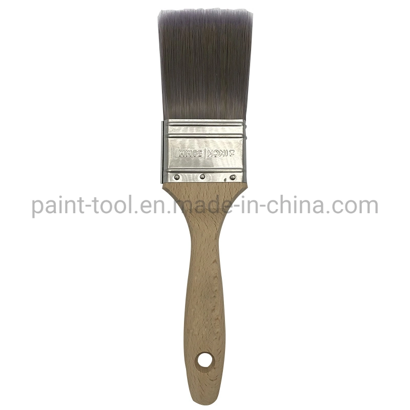 2 Inch 50mm Solid Round Tapered Strainless Steel Rawhandle Slim Brush, Artist Brushes