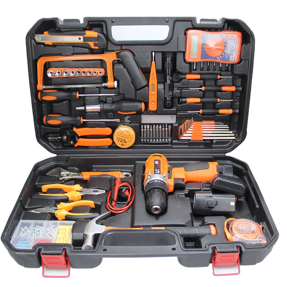 Multifunctional Combo Tools 29PCS Wrench Hammer Level Ruler Screwdriver Power Tool 12V Cordless Electric Metal Drill Bit Set