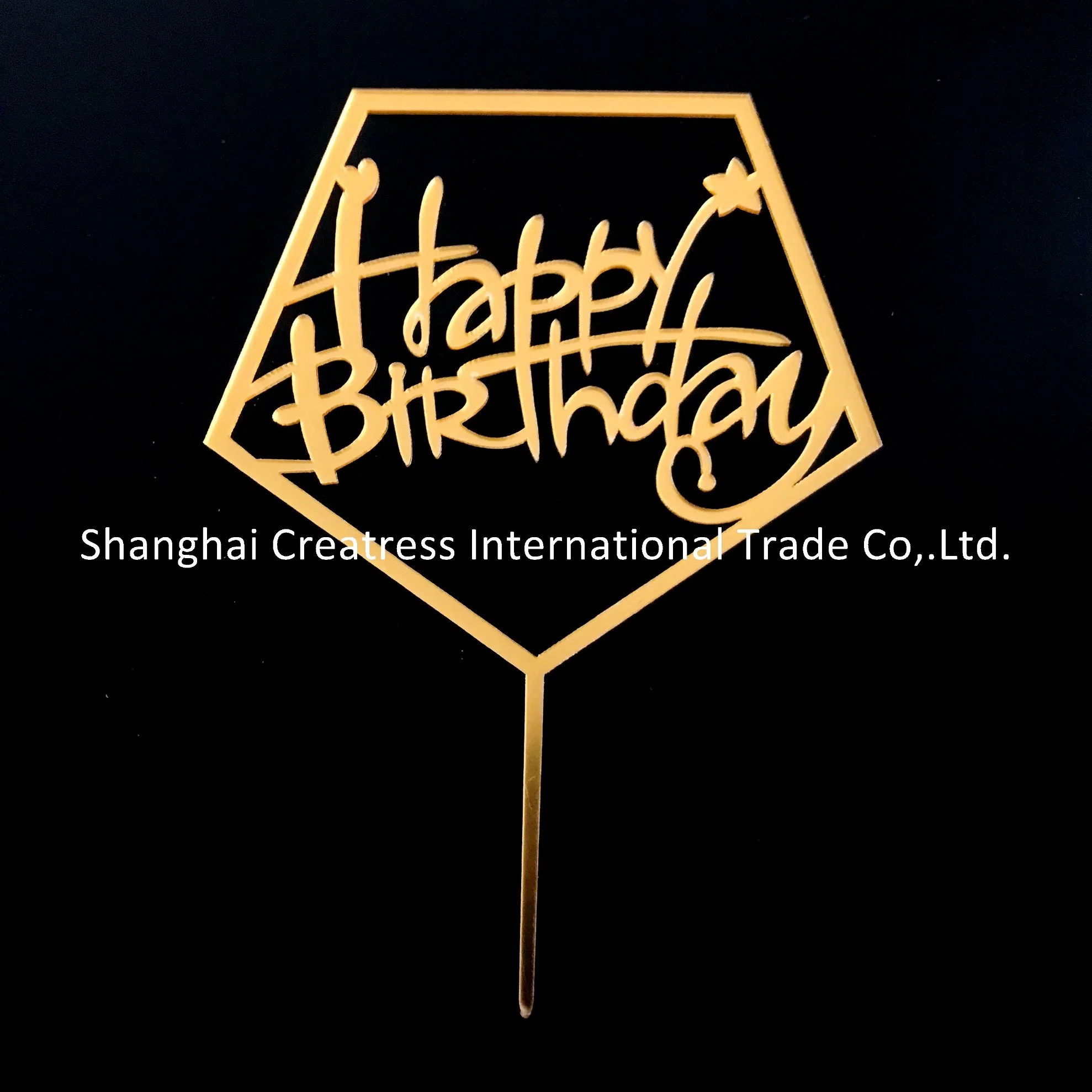 Chinese Supplies Acrylic Happy Birthday Cake Topper Decoration