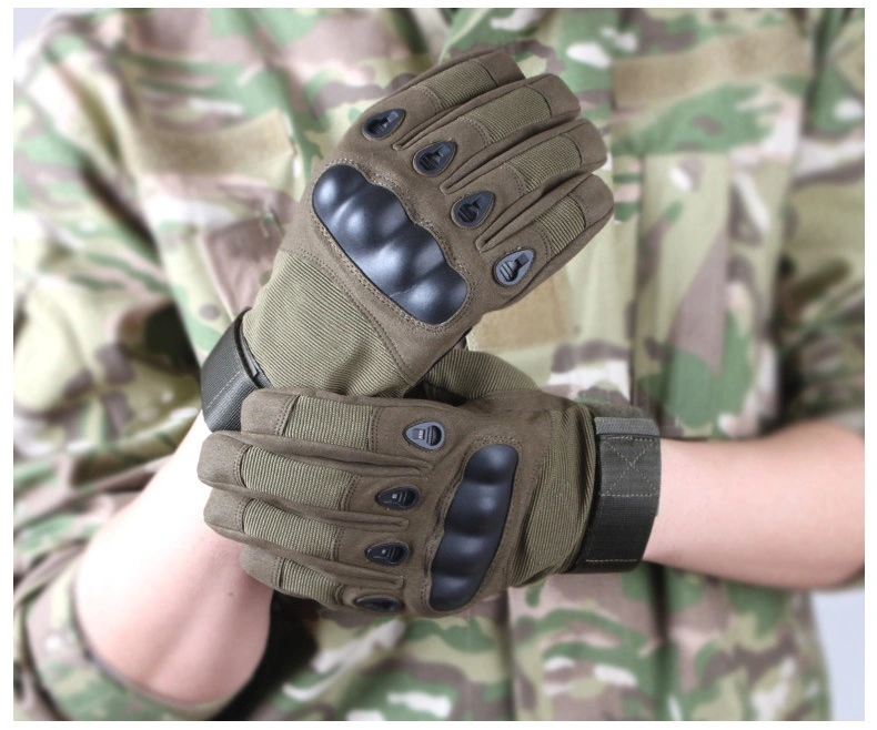 L'hiver chaud vert noir brossé Sport Extérieur de la sécurité de l'écran tactile Full Finger moto Gants Tactique de Combat