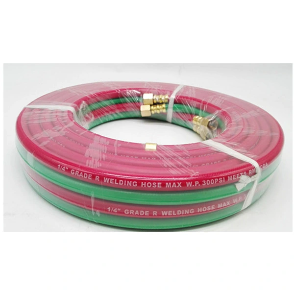 R Grade 1/4''x 50FT Rubber Twin Welding Hose with Fittings