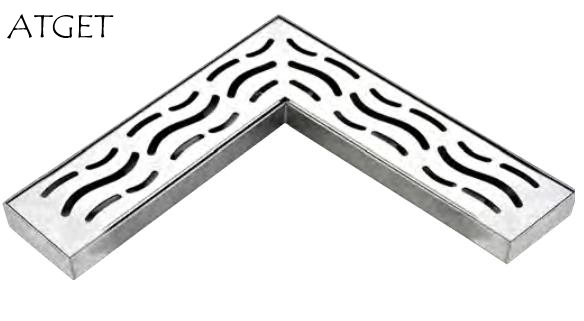 Pd-33175 Bathroom Accessories L-Shape Stainless Steel Floor Drain (Satin finished)