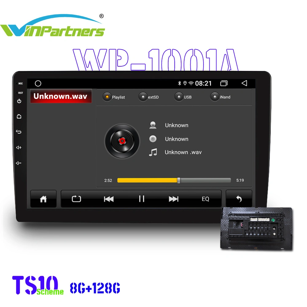 Procesador de 8G+128g 10 pulgadas de 8 núcleos, All-in-One, radio para coche, versión de 360° Personalización MP5 Reproductor Wp1001A