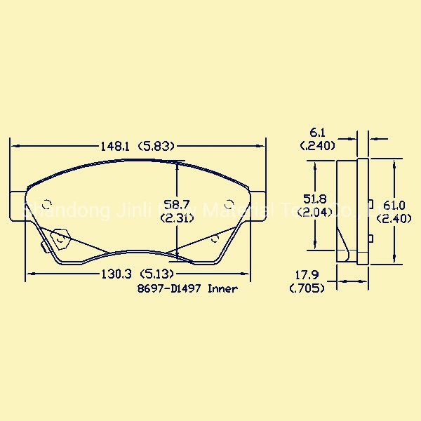 D1497 Ceramic Brake Pads with High Friction Coefficient and Great Heat Resistance