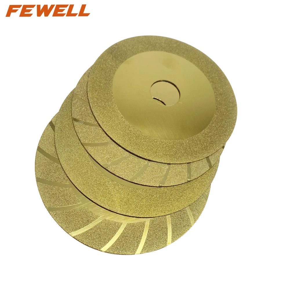 4inch 100*1.0*15*20mm Golden Turbo Disc Super Thin Electroplated Diamond Saw Blade for Ceramic Tile