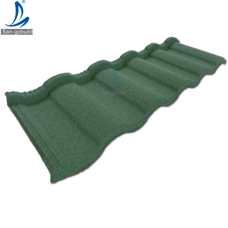 India Stone Chips Coated Metal Roof Panel 50 Years Top Quality Sangobuild Roofing 0.4 mm Clay Roof Tile Profile