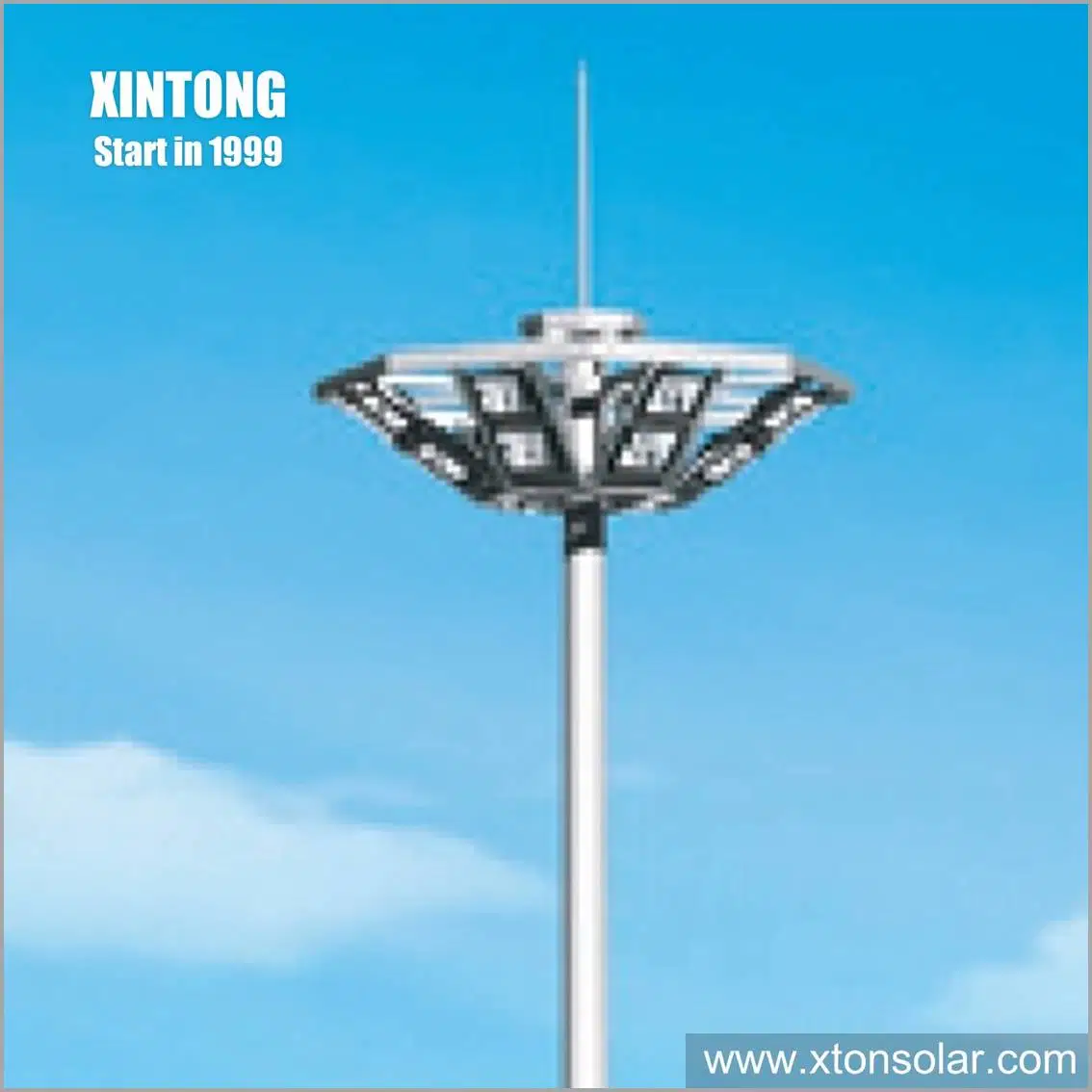 28m IP65 CE DIP caliente HDG Q235B galvanizado cónico redondo Octogonal impermeable exterior LED Solar Flood Alta Luz de mástil