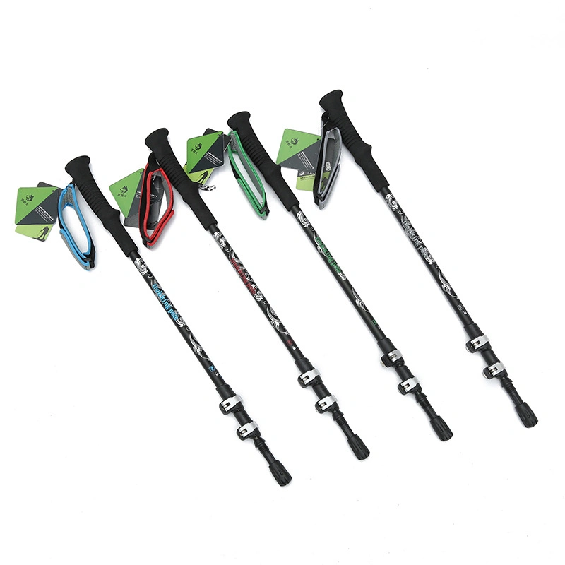 Aluminum Alpenstock 3 Sections Telescoping Nordic Walking Sticks Trekking Pole Cane Hiking Stick