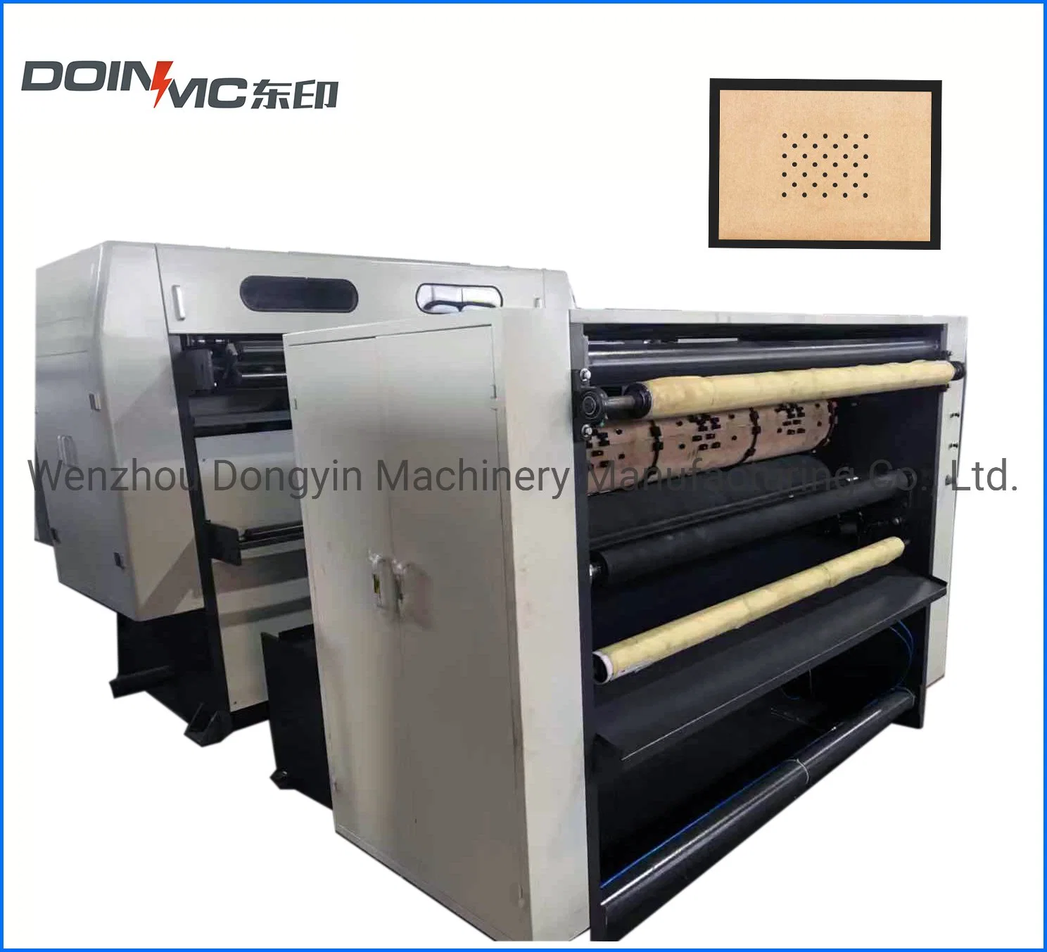 One Reel Load Rotary-Blade Sheeting Machine for Kraft Paper Sheets with Air Holes Punching