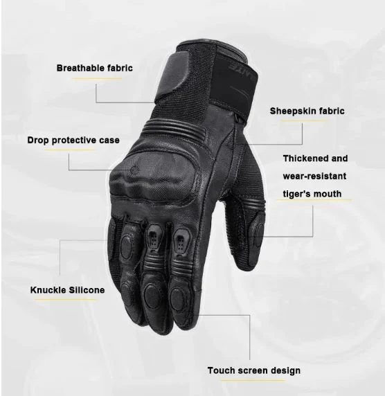 Moto guantes de seguridad personalizado Diseño personalizado de alta calidad de registro de guantes de carreras de bicicletas