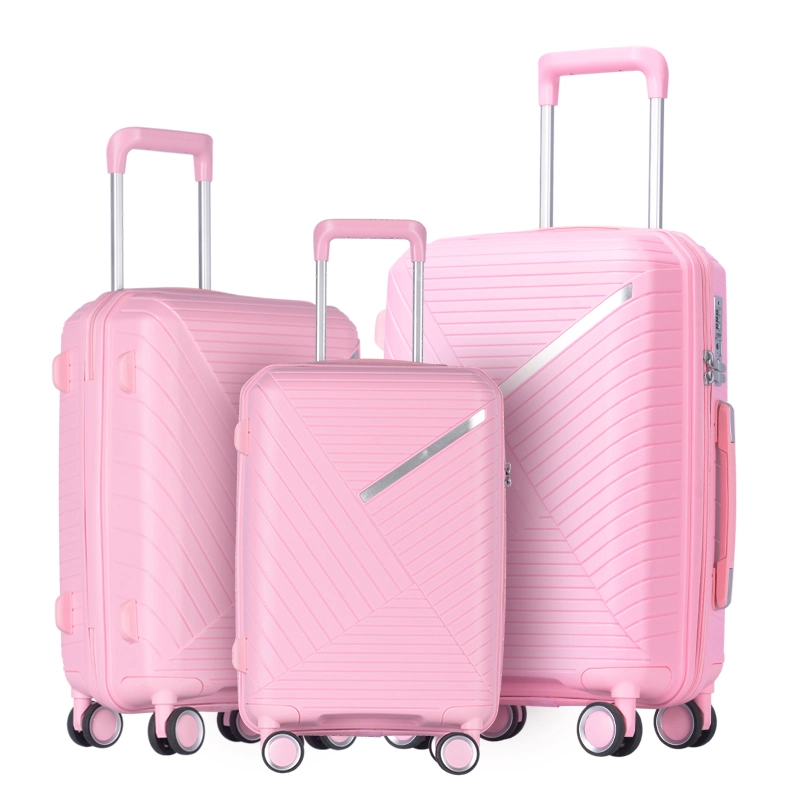 Trolley Suitcase Tsa PP Luggage Lock 3 PCS PP Carry on Hand Hardshell Luggage Set