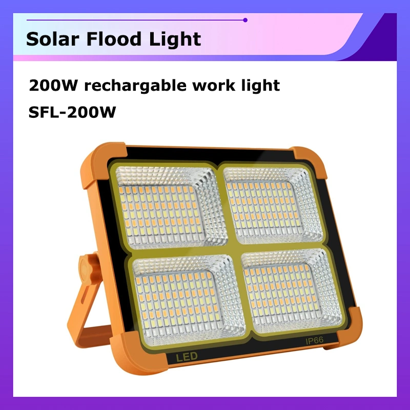 Rechargeable Solar LED Flood Light with Lithium Battery 6600mAh