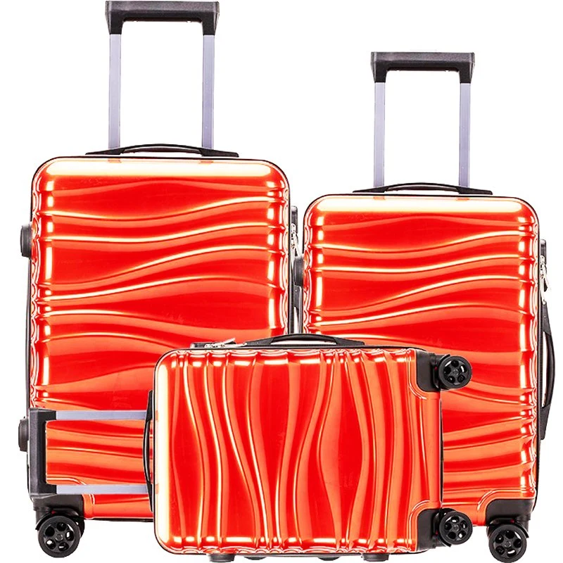 Fashion Glossy Polycarbonate with ABS Travel Trolley Luggage of 3-Piece Set