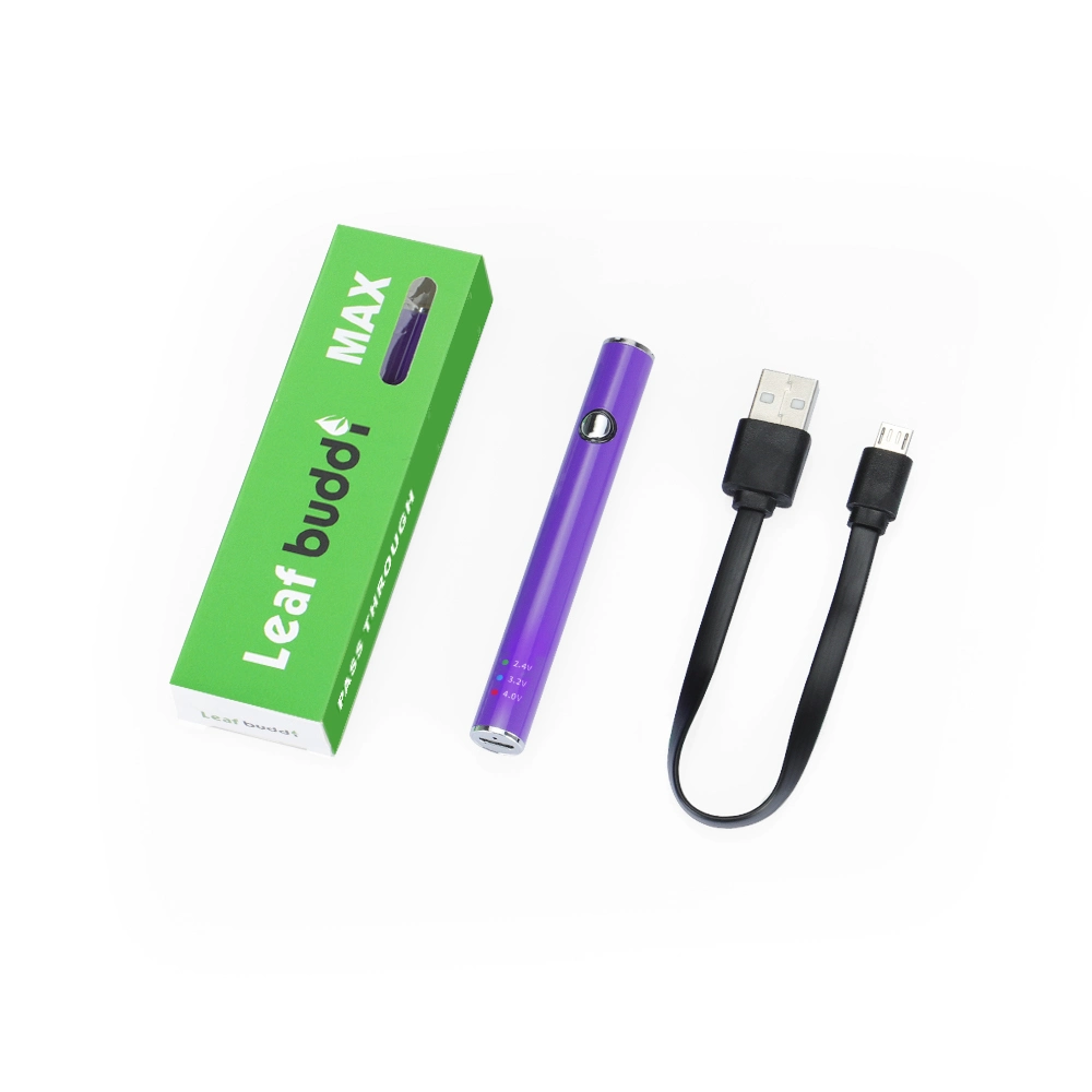 Hoja Buddi VAPE batería recargable VAPE lápiz Mini E Cigarette Batería de paso a través máx