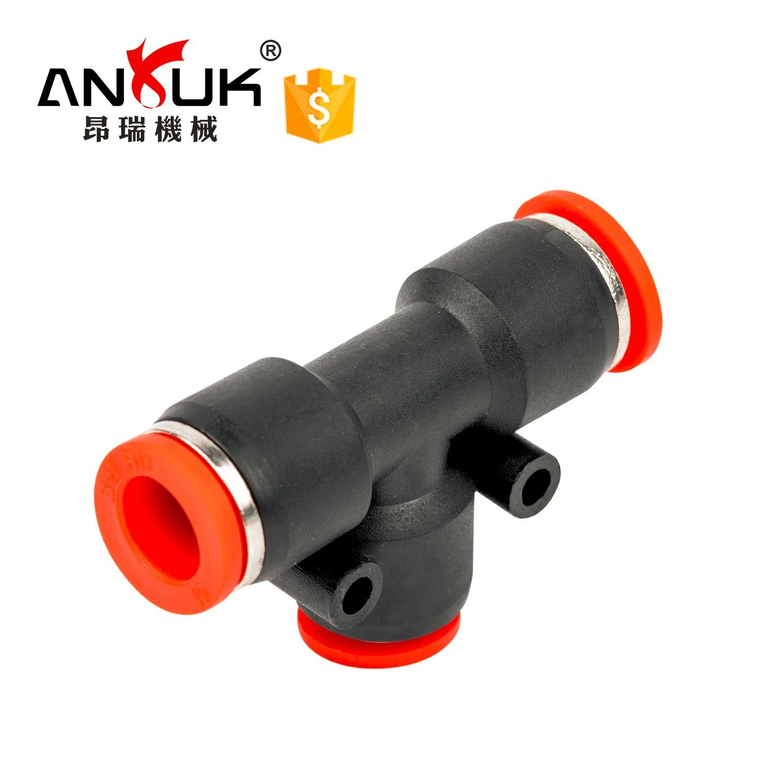 Pneumatic Fittings Quick Connector Plastic PE Type T Fittings