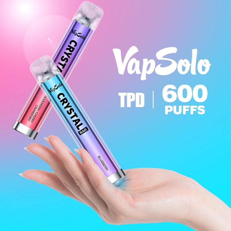 Vapesolo 600 Mesh Coil LED Light Vaporizer Boom Elf Crystal Disposable Vape Refillable Pod Kit