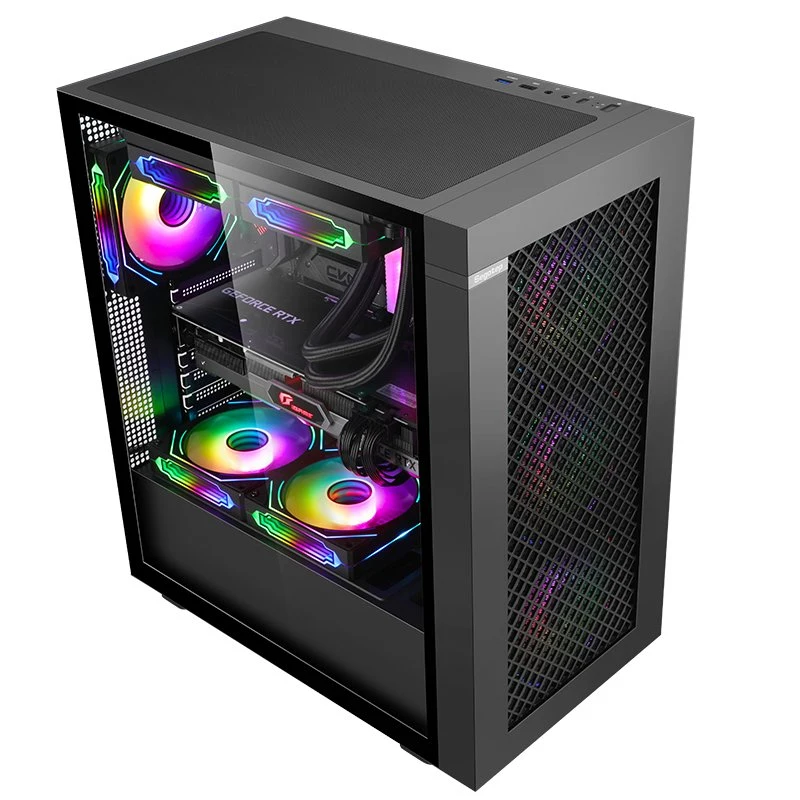 Eatx Dual-CPU Motherboard Support Tempered Glass Side Panel Gaming Case