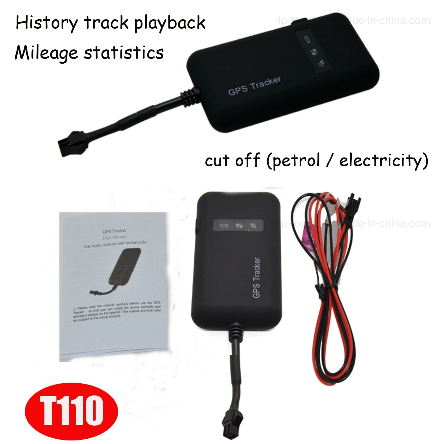 Suministro de fábrica GSM Mini GPS portátil Car Tracker en tiempo real Dispositivo de seguimiento con corte remoto del motor T110