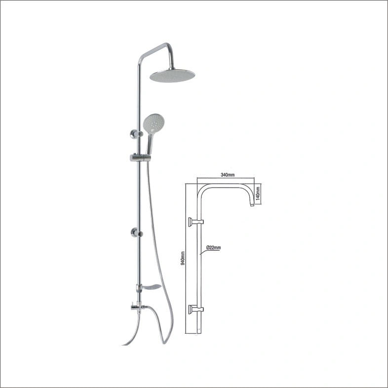 Bathroom Sanitary Ware Chrome ABS 3 Funtion Shower Set/Shower Sliding Bar Column
